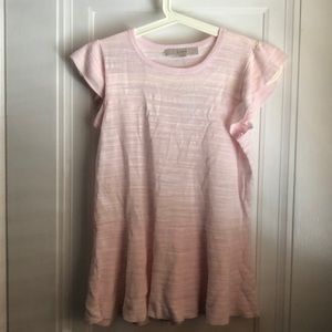 NWT pale pink/cream lightweight peplum sweater